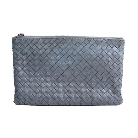 BOTTEGA VENETA ボッテガ・ヴェネタブルーグレーウィービングクラッチバッグ 113049889