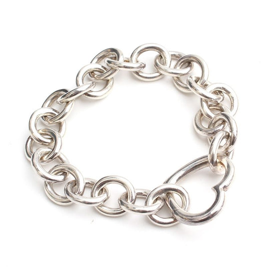 Tiffany & Co Heart 925 Silver Chain Bracelet 113185725