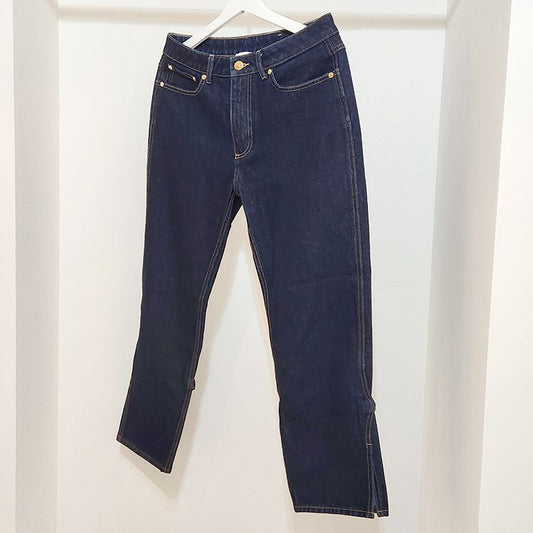 BURBERRY Goldfarbene dekorierte Cropped-Jeanshose L476922 114247786