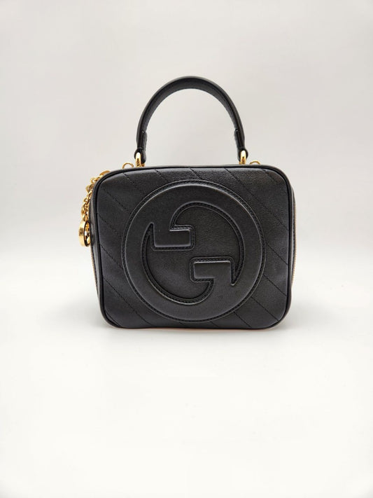 GUCCI Blondie Top Handle Crossbody Bag Schwarz 24 Jahre A+ 114304580