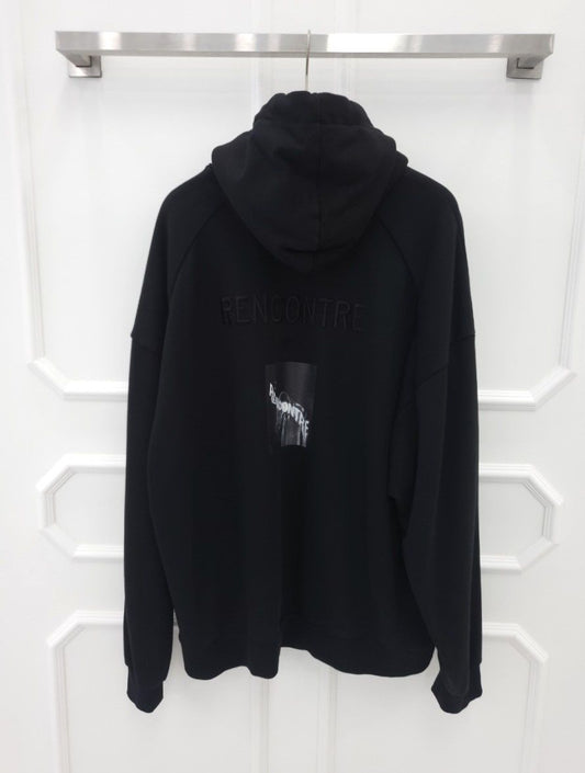 Juun.j Black Graphic Printed Logo Embroidery Hoodie L 114313123