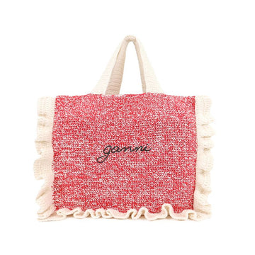 Ganni Crochet Cotton Frill Tote Bag A5813 135 114394473