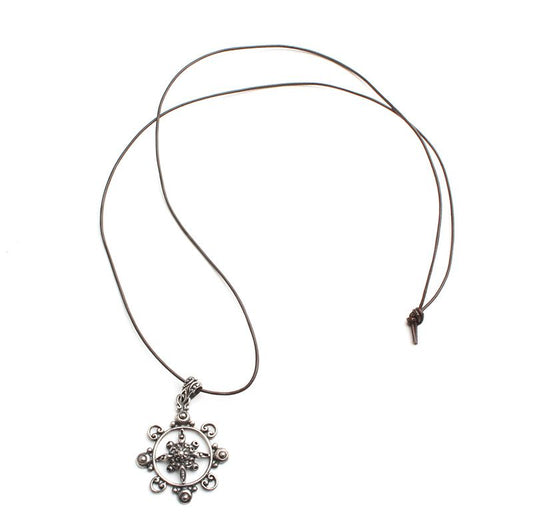 Other Brand 925 Silver Pendant Leather Cord Necklace 114395374