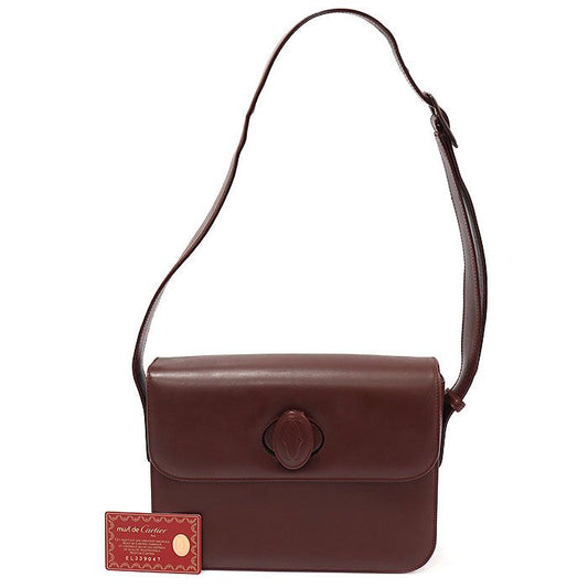 CARTIER バーガンディレザー マスト ド ルビーライン ショルダーバッグ CO14775CA 114397493