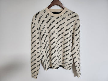 Balenciaga XS Multi Logo Cotton Women's Knit 704428 T3233 114551862