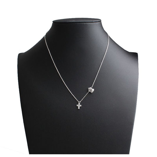Other Brand 925 Silver Crown and Cross Necklace 114627018