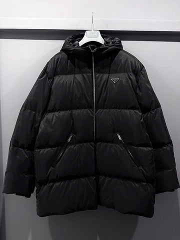 Prada Black Triangle Logo Oversized Long Padding 106O F0002 114517721