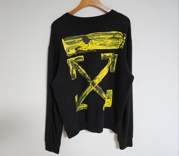 OFF WHITE L Schwarzes Acryl Arrow Sweatshirt OMBA025F19E30010 114746033