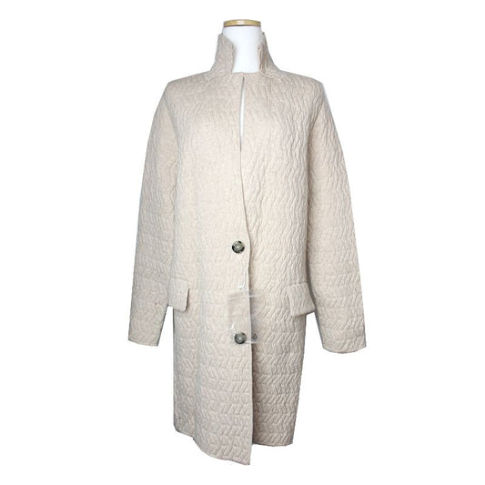 MAXMARA Sベージュカシミヤキルティングロングコート 55, 66 114814315
