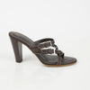 TODS 7 サイズ ブラウン レザー ストラップ ヒール サンダル 41478775 [P]