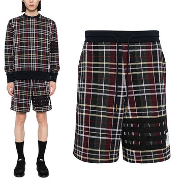 THOM BROWNE 最後のノーマージンジャカードチェックショーツ MJQ209A 114887736