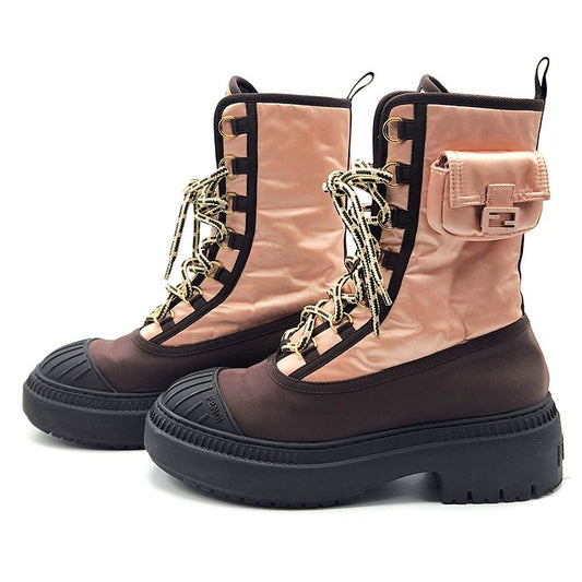Fendi Baguette Domino Biker Combat Boots 114887834