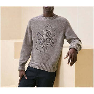 HERMES Herren Pullover mit Rundhalsausschnitt aus Kaschmir H467270HA0IME 152831831