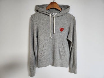 Comme Des Garcons S Gray Red Patch Women's Hoodie AZ-T169 115004717