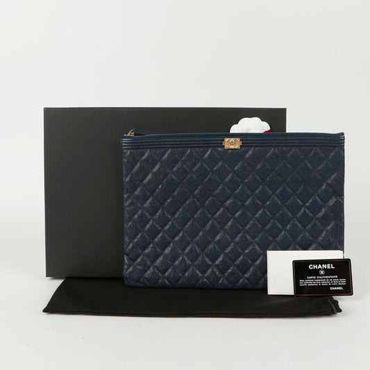 CHANEL Caviar Boy Large Clutch A84407 114638094