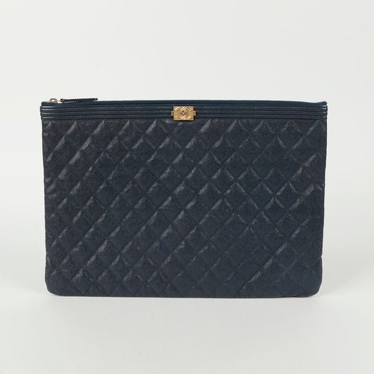 CHANEL Caviar Boy Large Clutch A84407 114638094