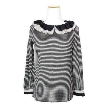 CHANEL チャコールグレー ストライプ ブラウス 44 115100773