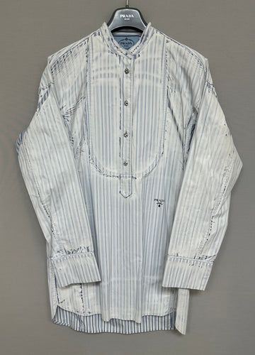 PRADA ロゴストライプシャツワンピース (オーバーサイズ) 40 115111075