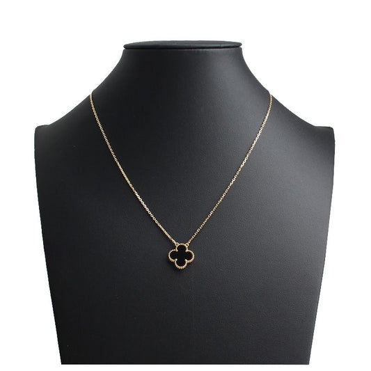 Van Cleef & Arpels Vintage Alhambra Onyx Necklace 12345 115121813