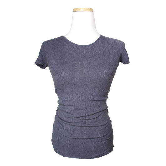 CHANEL Charcoal Grey Knit T-Shirt 44 115158389