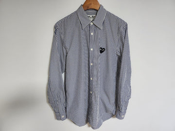 COMME DES GARCONS S ストライプ ハートワッペン 男性 シャツ AZ-B008 C9924 115182987