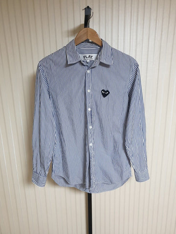 Comme Des Garcons S Stripe Heart Patch Men's Shirt AZ-B008 C2059 115183048
