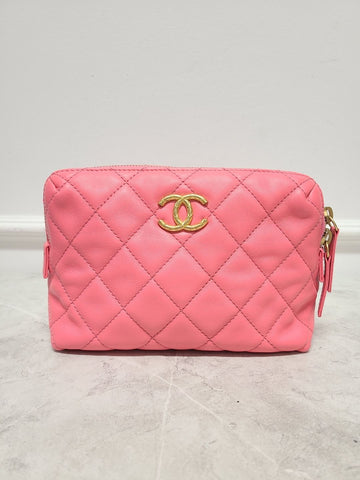 CHANEL Pink Bowling Calfskin Mini Crossbody Bag 115185496