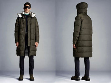 MONCLER モンクレール HAREL カーキ ホワイト リバーシブル ロングダウンジャケット 115190588