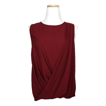 THEORY Burgunder Drapierte ärmellose Bluse 55, 66 115195900