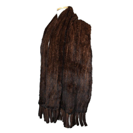 Other Brand Brown Knitted Mink Shawl 115373998