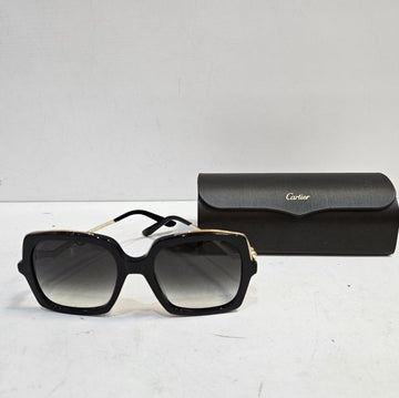 CARTIER CT0117S Sonnenbrille Schwarz & Gold 00117 115395254