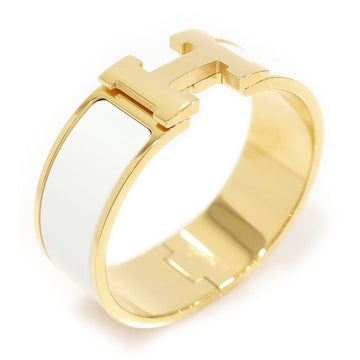 Hermes H300001F Blanc Enamel Click H Click Clack H PM Women's Bracelet 115450988