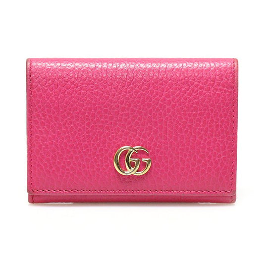 Gucci Pink Gold-tone GG Marmont Card Case Wallet 474748 115519829