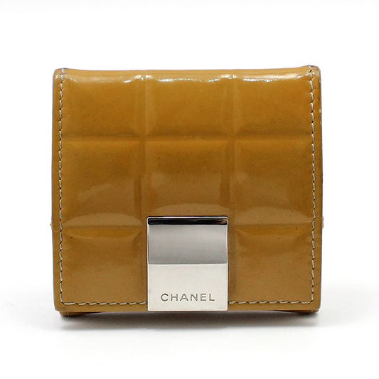 CHANEL Brown Quilted Glossy Leather Coin Wallet 12345 115539574