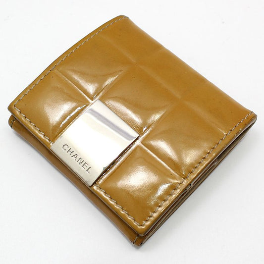 CHANEL Brown Quilted Glossy Leather Coin Wallet 12345 115539574