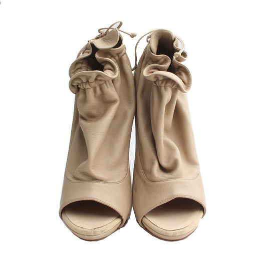 NINA RICCI Beige Lammleder Open Toe Ankle Boots 36,5 115567008