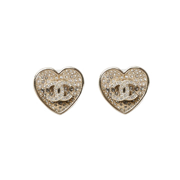 CHANEL ABA406 CC Heart Crystal Earrings 115045310