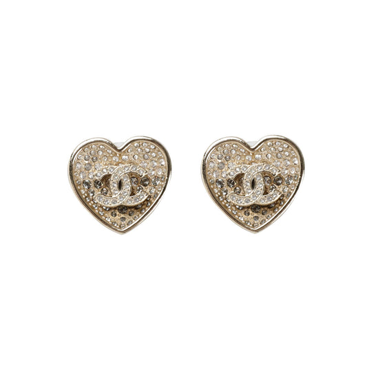 CHANEL ABA406 CC Heart Crystal Earrings 115045310