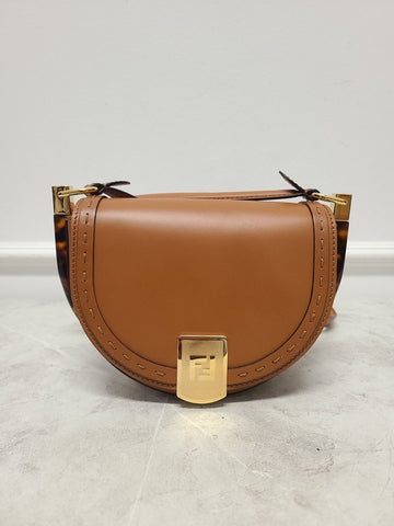 Fendi Brown Gold-tone Moonlight Leather Shoulder Bag 115630618