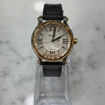 Chopard Happy Sport Combi Diamond Leather Women's Watch 33mm 278608 115634936