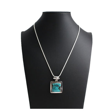 OTHER BRAND ターコイズ 925 シルバー スクエア ペンダント ネックレス 115664939