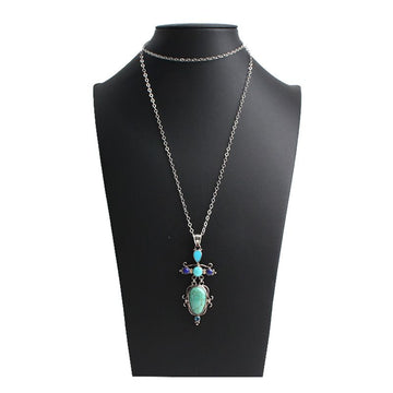 OTHER BRAND Türkis Lapislazuli 925 Silber Edelsteinkette 115665188