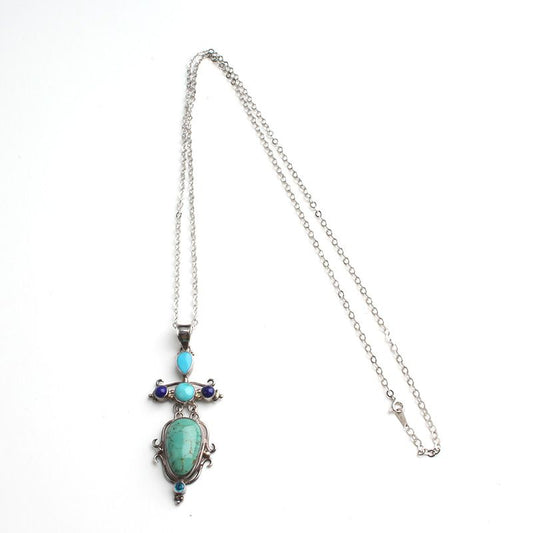Other Brand Turquoise Lapis 925 Silver Stone Necklace 115665188