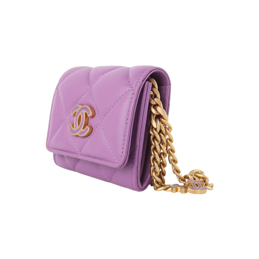 CHANEL AP2638 CC Logo Flap Chain Mini Card Wallet Crossbody 33604K 115710293