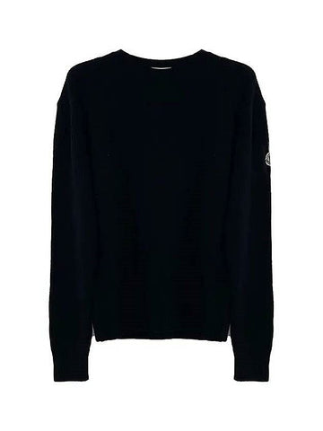 MONCLER モンクレール ブラック サイドロゴ ラウンド ニット 115723884