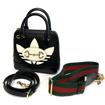 GUCCI アディダス ホースビット 1955 トップハンドル ショルダーバッグ ブラック 677212 115895542