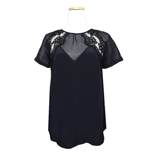 REBECCA TAYLOR レベッカ・テイラー ミッドナイトブルー レース トップス 44, 55 116138068