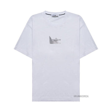 STONE ISLAND 男性用ロゴプリント半袖Tシャツ 116325863