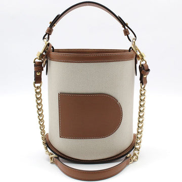 DELVAUX Unused/ AA0494 PIN Fang Pin Canvas Mini Bucket Bag + Strap 116338131
