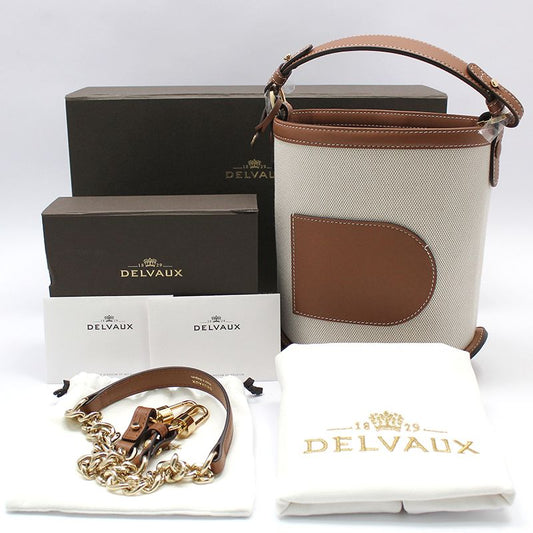 Delvaux Unused/ AA0494 PIN Pang Pin Canvas Mini Bucket Bag + Strap 116338131